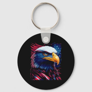 Llavero Cabeza De Águila Patriótica - 4 De Julio Día De La