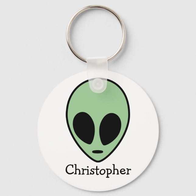 Llavero Cabeza de Alien Verde Personalizada  (Anverso)