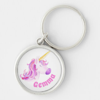Llavero Cabeza de arte de unicornio caprichoso personaliza