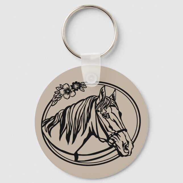 Llavero Cabeza de caballo con flores (Anverso)