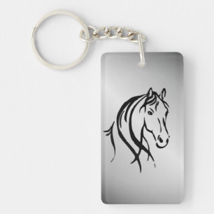 Llavero Cabeza de caballo en plata