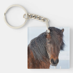 Llavero Cabeza de caballo islandés real