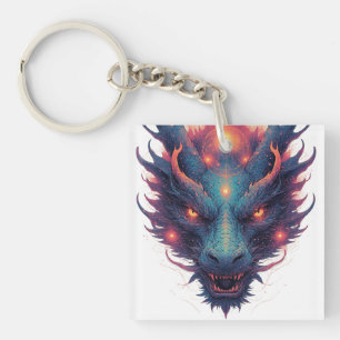 Llavero Cabeza de Dragón con Ojos Fieros