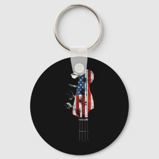 Llavero Cabeza de Guitarra B Bandera de Usa Para Bist y B