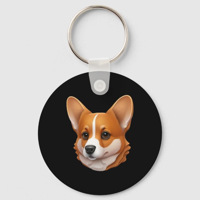 Llavero Cabeza de lindo corgi (Anverso)