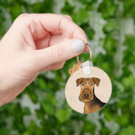Llavero Cabeza de perro de dibujos animados lindo Airedale