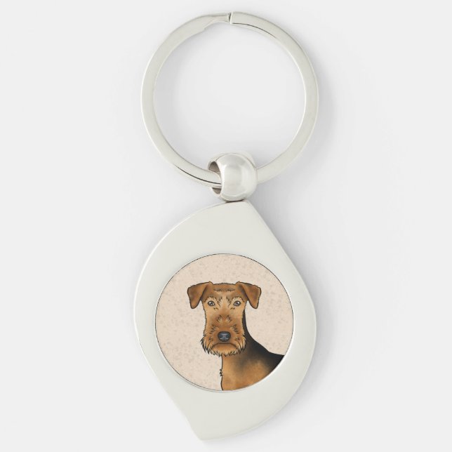 Llavero Cabeza de perro de dibujos animados lindos Airedal (Anverso)