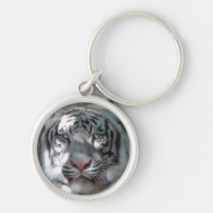 Llavero Cabeza de Tigre Blanco
