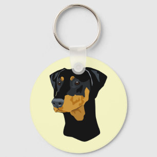 Llavero Cabeza del Doberman, negro, Uncropped