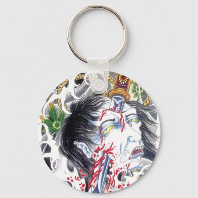 Llavero Cabeza grotesca y espada (Anverso)