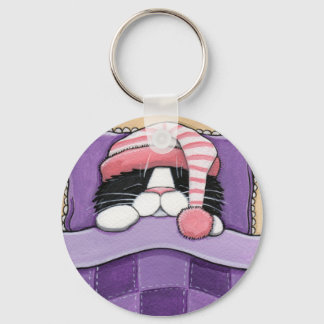 Llavero Cabeza somnolienta - Cadena de teclas para gatos