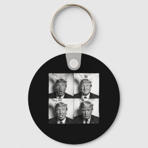 Llavero Cabina de Fotos de Trump con Orejas de Conejo de P