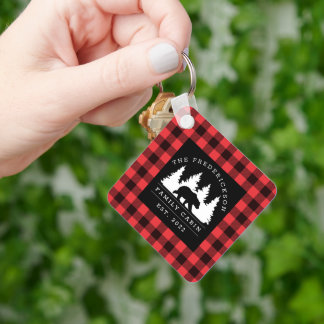 Llavero Cabina personalizada de bosque de osos de búfalo