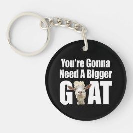 Llavero Cabra blanca humorística en fondo negro