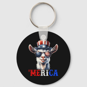 Llavero Cabra de Merica Patriótica 4 de Julio Divertida Ni
