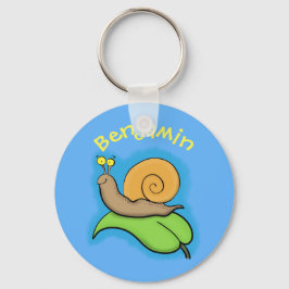 Llavero Caca, caracol feliz en un ilustracion personalizad