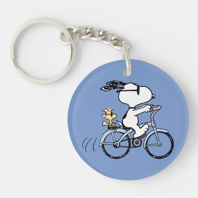 Llavero Cacahuetes | Bicicleta Snoopy & Woodstock (Frente)