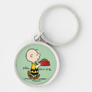 Llavero Cacahuetes   Charlie Brown con plato de Snoopy