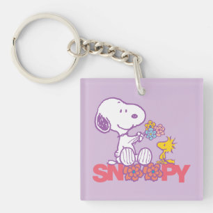 Llavero Cacahuetes   Flores Snoopy & Woodstock
