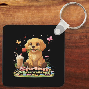 Llavero Cachorro adorable de Golden Retriever mañana de pr