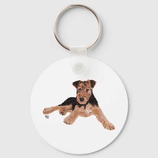 Llavero Cachorro Airedale, Lakeland, Welsh Terrier (Anverso)