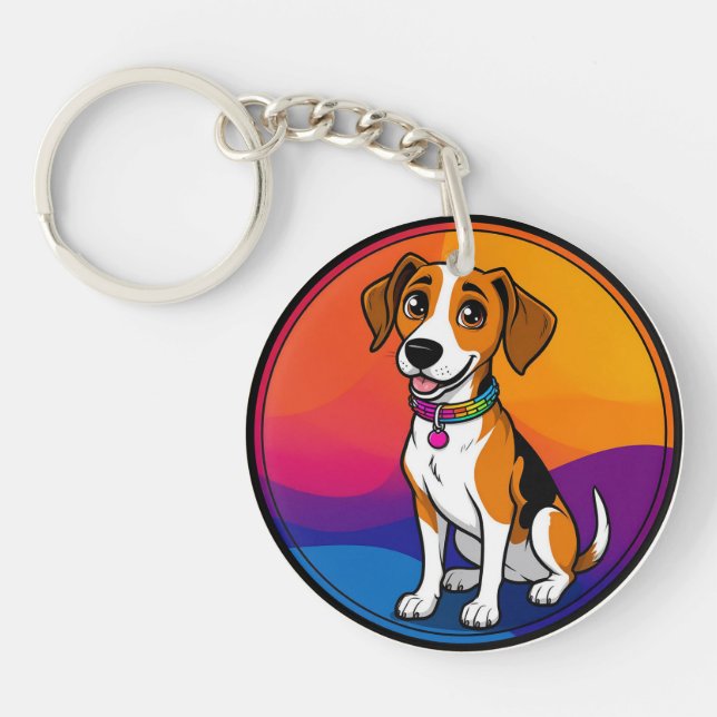 Llavero Cachorro Animado Adorable con Collar (Frente)