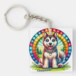 Llavero Cachorro Animado Adorable con Collar