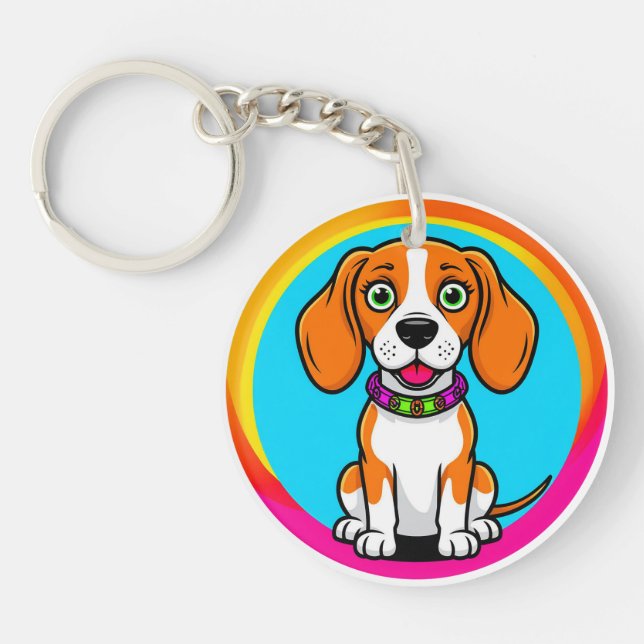 Llavero Cachorro Animado Adorable con Collar (Frente)