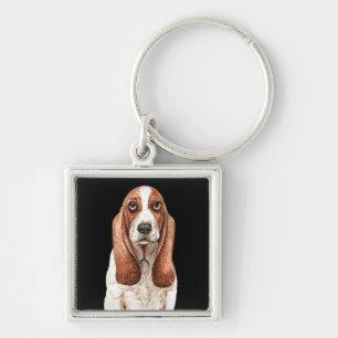 Llavero Cachorro Basset Hound Apreciable Acuarela