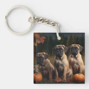 Llavero Cachorro Bullmastiff Delicia de Otoño Calabaza