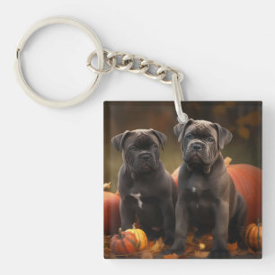 Llavero Cachorro Cane Corso Otoño Delicia Calabaza