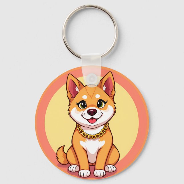 Llavero Cachorro de dibujos animados adorable (Anverso)
