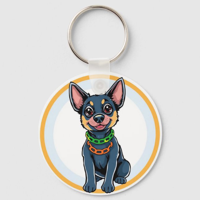 Llavero Cachorro de dibujos animados adorable (Anverso)