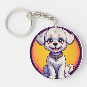 Llavero Cachorro de dibujos animados adorable con ojos bri
