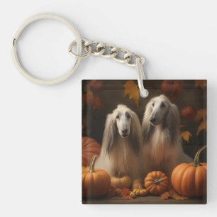 Llavero Cachorro de galgo afgano Otoño Delicia Calabaza