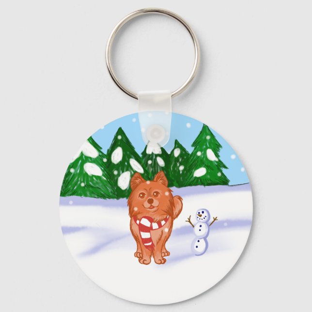 Llavero Cachorro de nieve (Anverso)