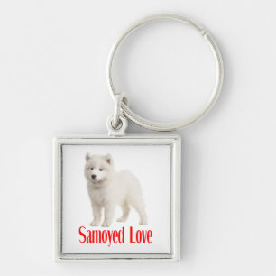 Llavero Cachorro de Samoyedo Blanco Amor