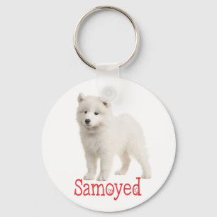Llavero Cachorro de Samoyedo Blanco Amor