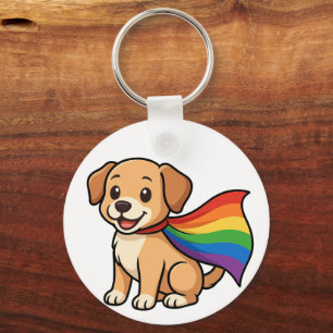 Llavero Cachorro del Cabo Arcoíris – Diseño Orgullo LGBTQ+
