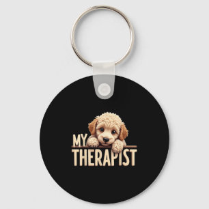 Llavero Cachorro Divertido Mi Terapeuta Caniche Perro