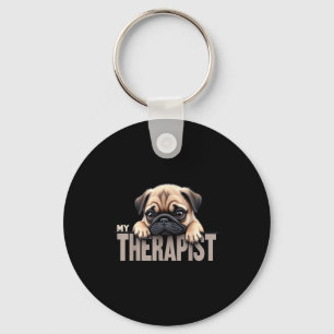 Llavero Cachorro Divertido Mi Terapeuta Pug Perro 