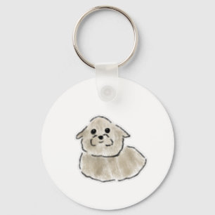 Llavero Cachorro Doodle Beige Lindo y Esponjoso