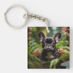Llavero 🐶💛Cachorro Frenchie dulce en una selva