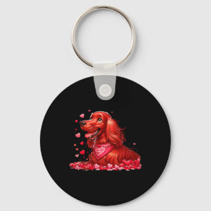 Llavero Cachorro Irish Setter Corazones de San Valentín Ho