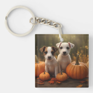 Llavero Cachorro Jack Russell Delicia de Otoño Calabaza 