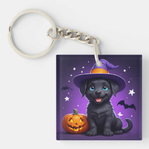 Llavero Cachorro Lindo Bruja Sombrero Halloween 🐶