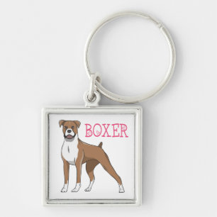 Llavero Cachorro Lindo Dibujo Animado Amante Boxer
