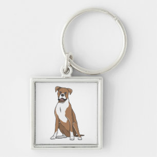 Llavero Cachorro Lindo Dibujo Animado Amante Boxer