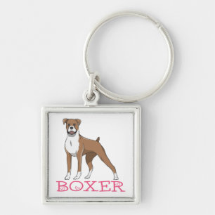Llavero Cachorro Lindo Dibujo Animado Amante Boxer