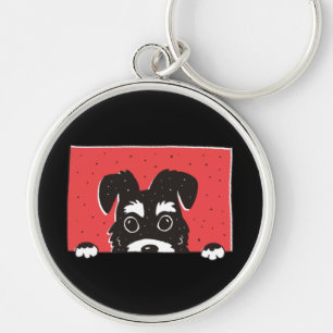 Llavero Cachorro Negro Adorable de Schnauzer Miniatura